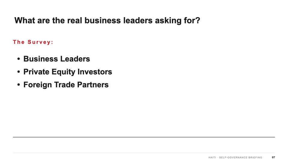 Slide 7 — Survey framing