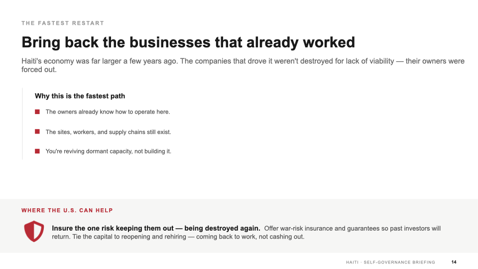 Slide 11 — Bring back businesses that already worked